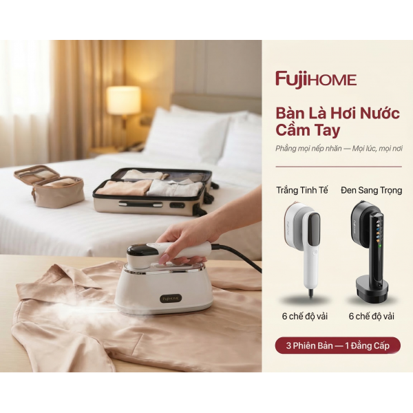 Top 5 Bàn Là Hơi Nước Cầm Tay Đáng Mua Nhất 2025: Fujihome Chiếm Lĩnh 3 Vị Trí Dẫn Đầu!