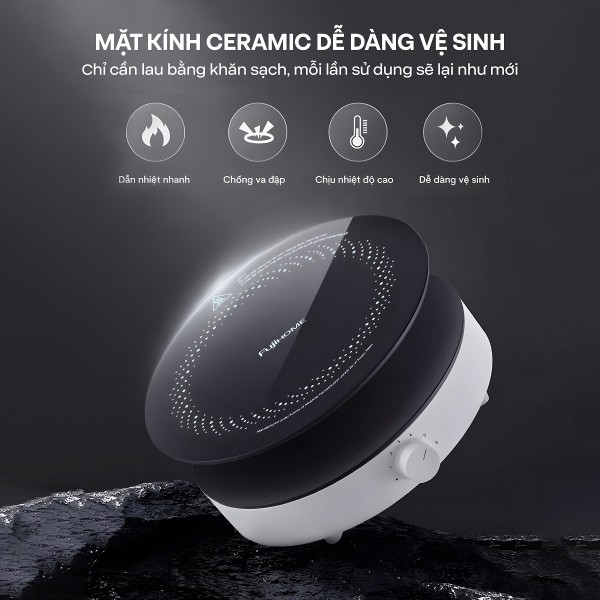Vệ Sinh Bếp Từ Dễ Dàng Hơn Bao Giờ Hết Với Mặt Kính Kanger Cao Cấp Loại A Từ Fujihome