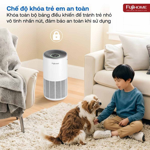 Máy lọc không khí Fujihome AP5GRAND kết nối Wifi thông minh