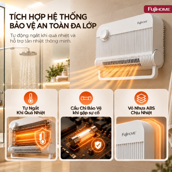Máy Sưởi Phòng Tắm Fujihome FHB6000: Giải Pháp Đa Năng Thay Thế Hoàn Hảo Cho Sưởi Truyền Thống