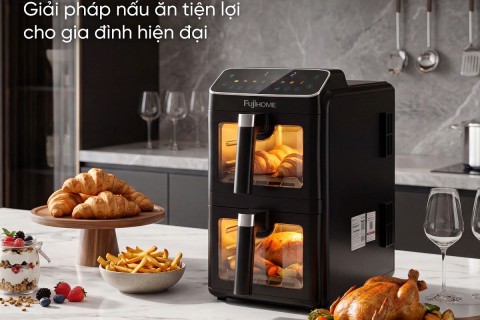 Nồi Chiên Không Dầu Fujihome A10DG-DUAL 2 Ngán Độc Lập Nồi Chiên Không Dầu Fujihome A10DG-DUAL 2 Ngán Độc Lập