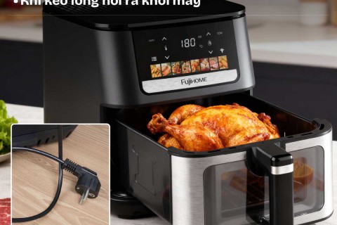 Nồi Chiên Không Dầu Gia Nhiệt Kép Fujihome DUALHEAT 2026 Nồi Chiên Không Dầu Gia Nhiệt Kép Fujihome DUALHEAT 2026