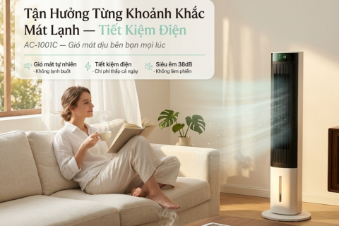 Đánh Giá Quạt Tháp Hơi Nước Fujihome AC-1001C: Siêu Êm 38dB Đánh Giá Quạt Tháp Hơi Nước Fujihome AC-1001C: Siêu Êm 38dB