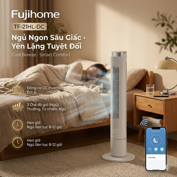 Fujihome TF-21HL-DC: Quạt Tháp Lọc Không Khí Thế Hệ Mới Chính Thức Lên Kệ