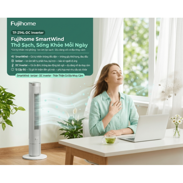 Quạt Tháp Tích Hợp Ionizer: Lựa Chọn Hoàn Hảo Cho Người Dễ Bị Dị Ứng