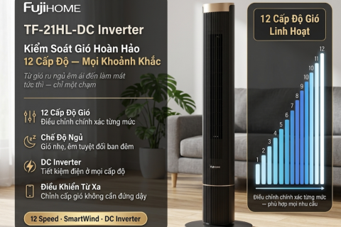 Quạt Tháp Fujihome 12 Cấp Độ Gió: Tùy Biến Làm Mát Hoàn Hảo