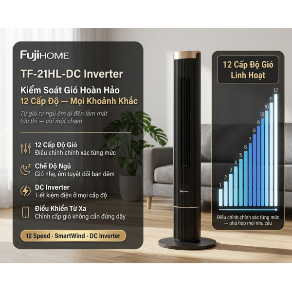 12 Cấp Độ Gió Linh Hoạt: Cá Nhân Hóa Trải Nghiệm Làm Mát Cùng Fujihome