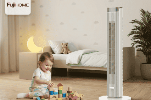 Quạt Tháp Fujihome: Thiết Kế Không Cánh An Toàn Tuyệt Đối Cho Trẻ
