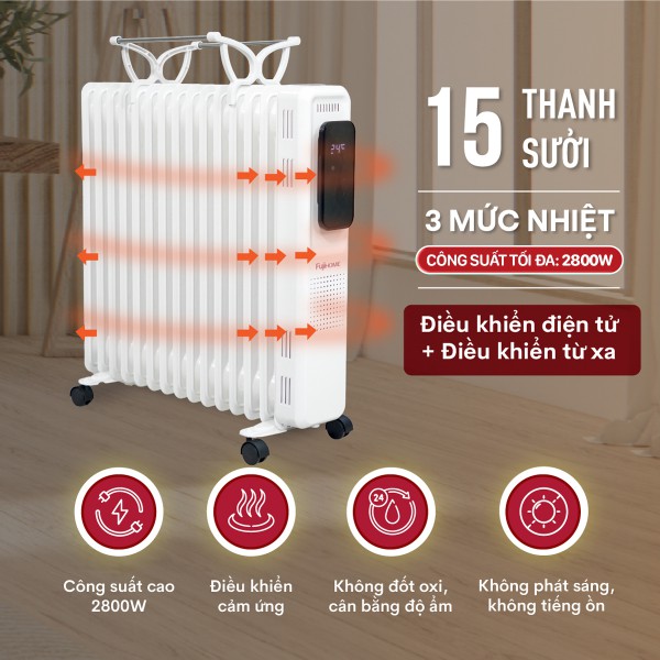 Máy Sưởi Dầu Fujihome: Trợ Thủ Đắc Lực Sấy Khô Quần Áo Trong Mùa Nồm Miền Bắc
