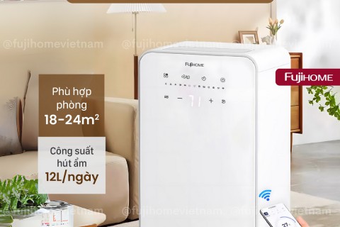 Fujihome DH12NEW – Giải pháp kiểm soát độ ẩm và bảo vệ sức khỏe gia đình hiện đại!