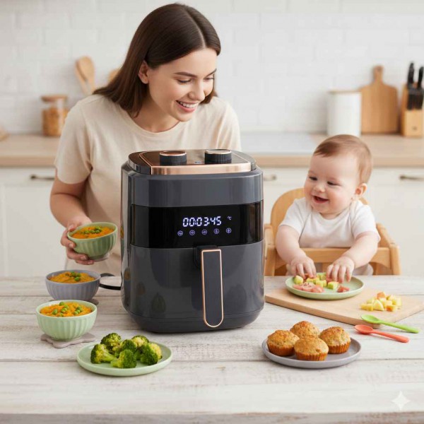 Hỗ Trợ Chuẩn Bị Bữa Ăn Dặm Cho Bé Với Nồi Chiên Fujihome: Giải Pháp Tiện Lợi Cho Mẹ