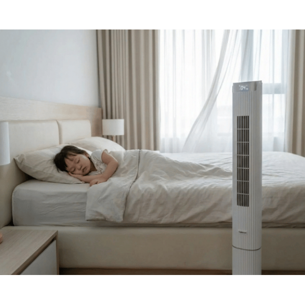 Quạt tháp tự điều chỉnh gió về đêm: Giải pháp bảo vệ sức khỏe trẻ nhỏ