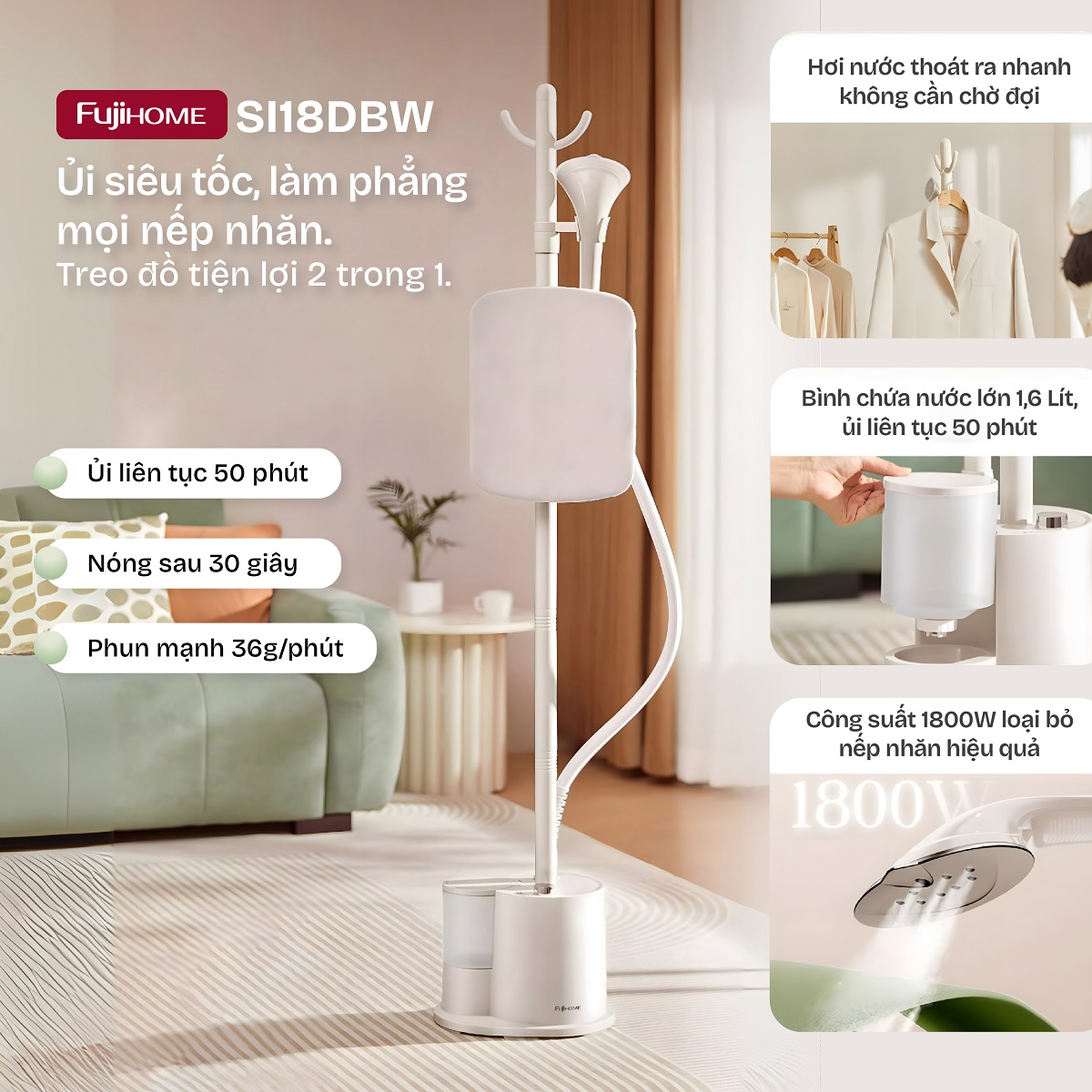 Bàn Là Cây Hơi Nước Fujihome SI18DBW
