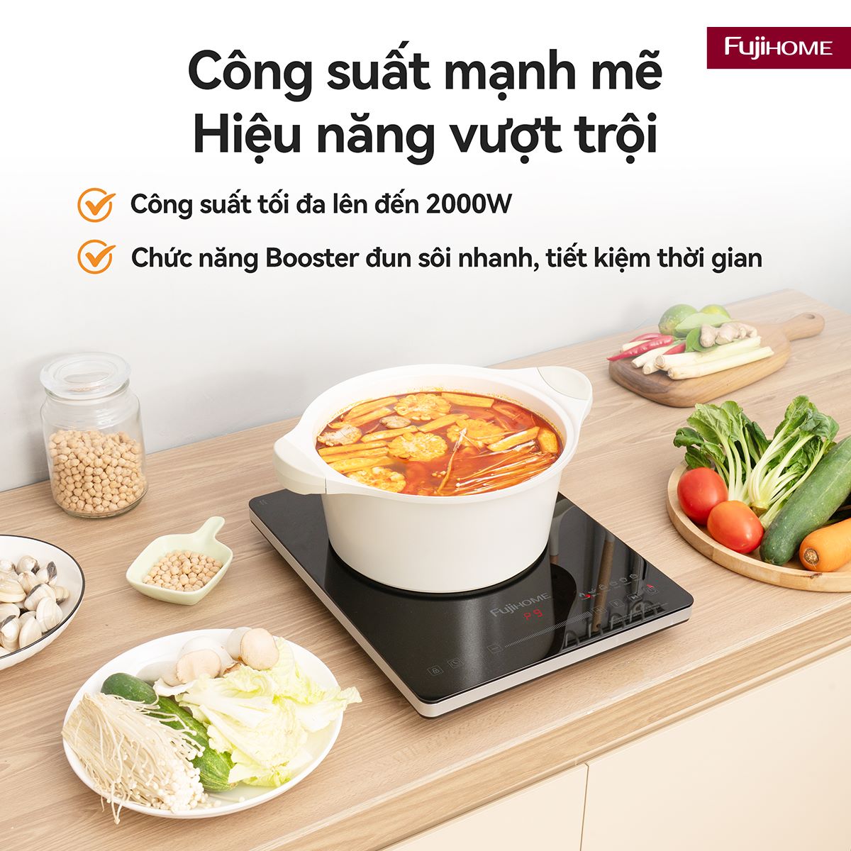 Bếp từ tròn đơn Fujihome IC1391