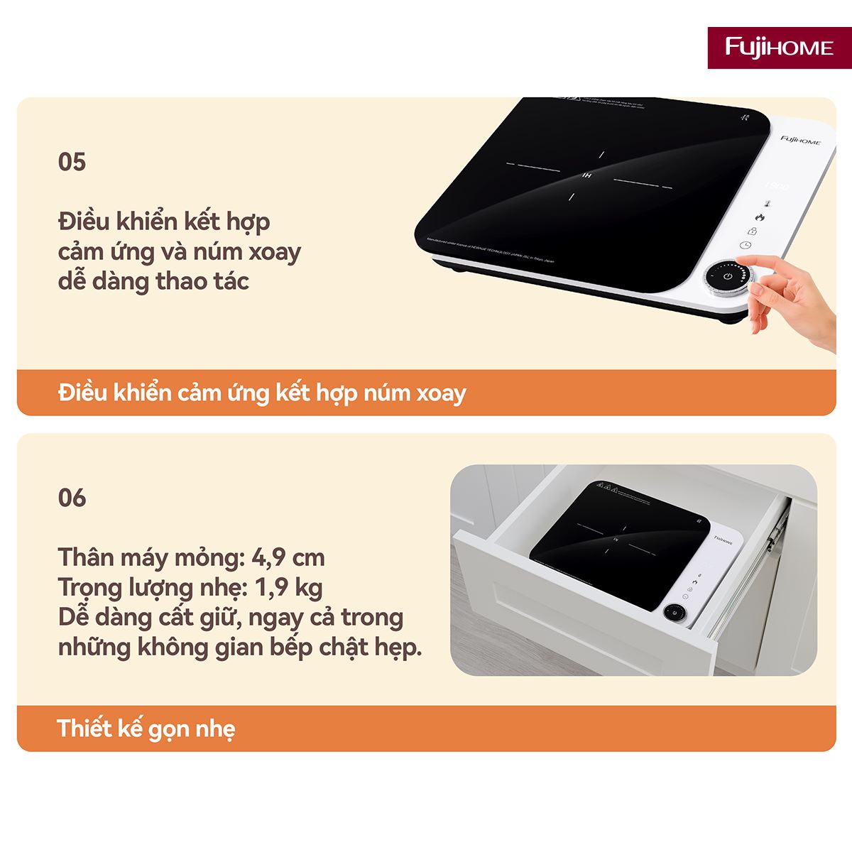 Bếp từ tròn đơn Fujihome IC1391