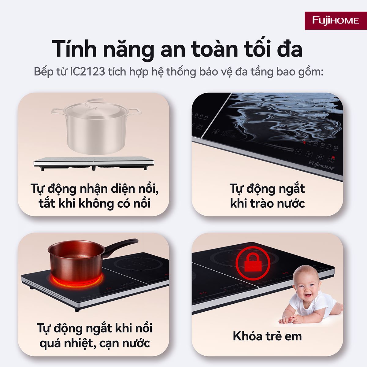 Bếp từ đôi Fujihome IC2123