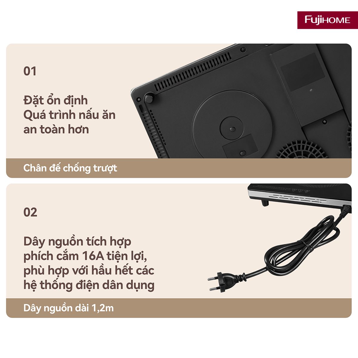 Bếp từ đôi Fujihome IC2123
