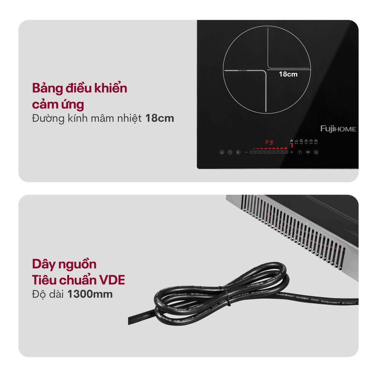 Bếp đôi từ và hồng ngoại Fujihome IC2519