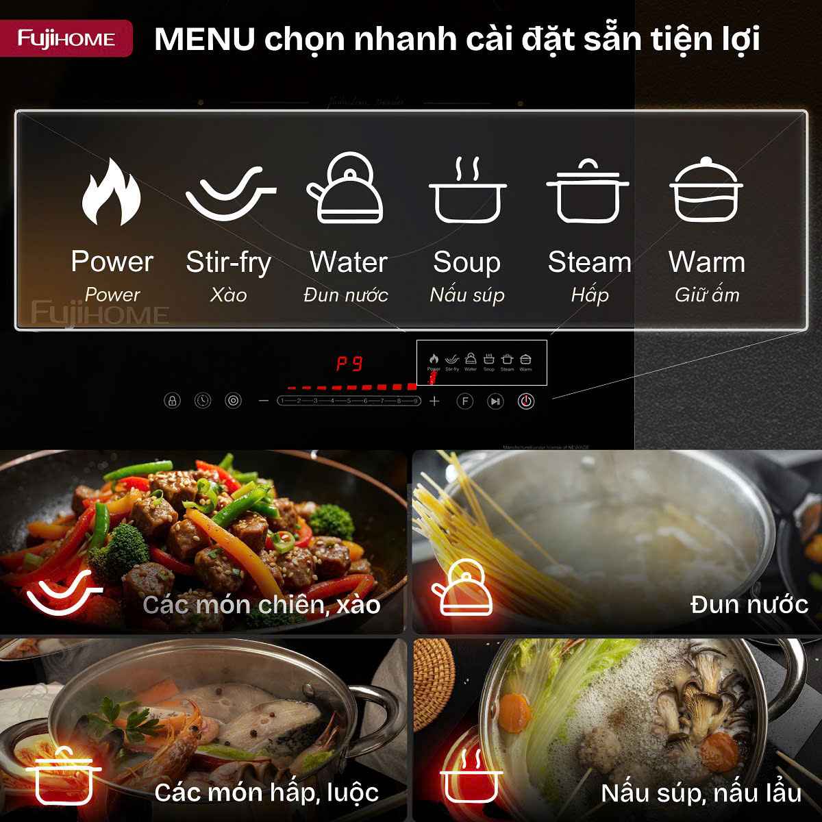 Bếp đôi từ và hồng ngoại Fujihome IC2519