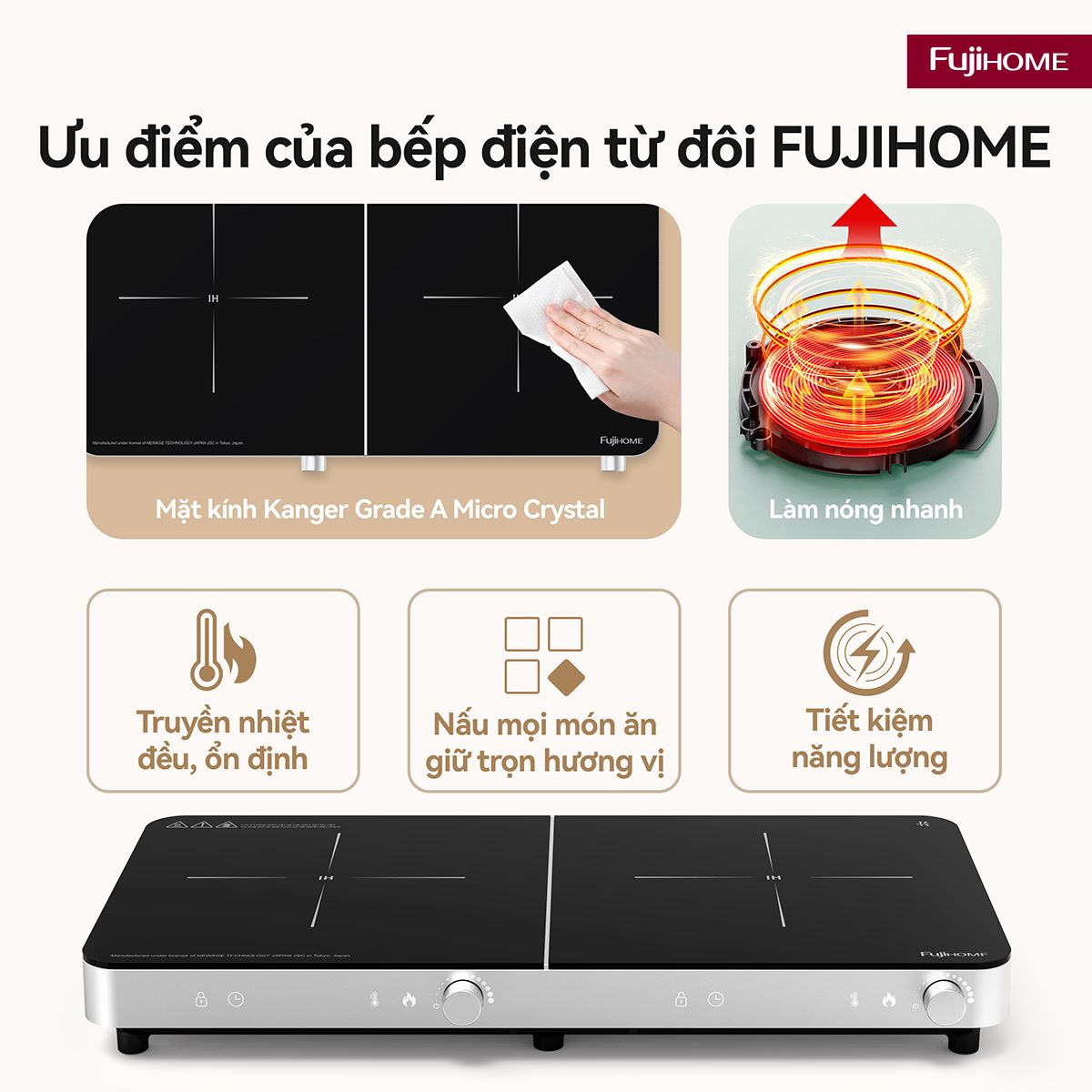 Bếp Từ Đôi Fujihome IC2602S