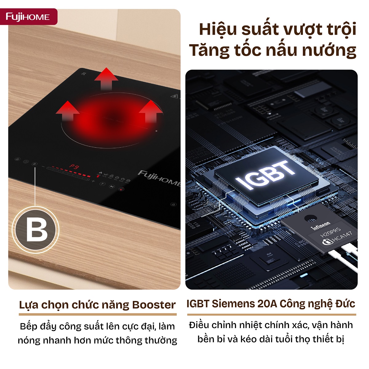 Bếp từ đôi Fujihome IC2623