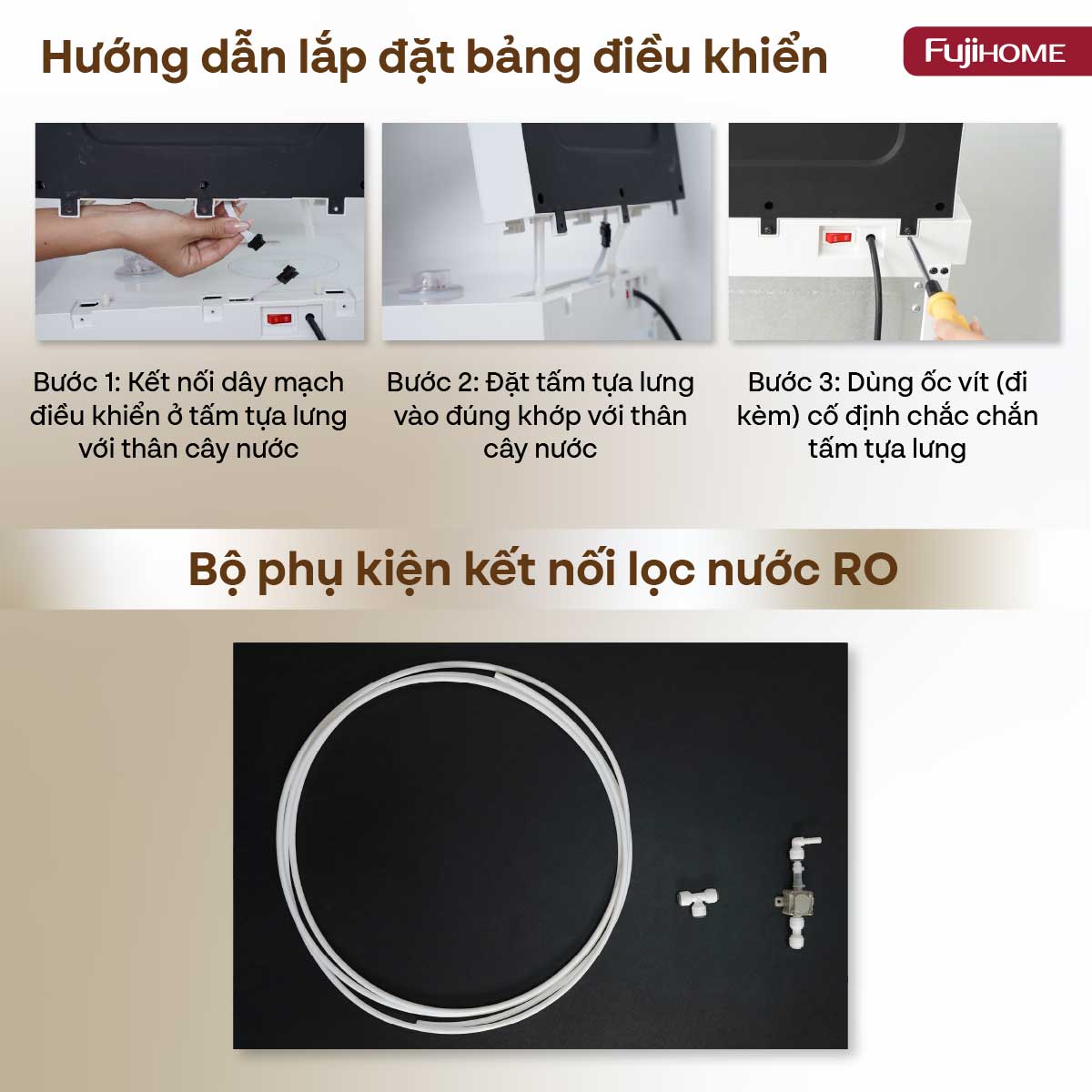 Cây nước nóng lạnh kết hợp bàn pha trà, cafe Fujihome TB237N