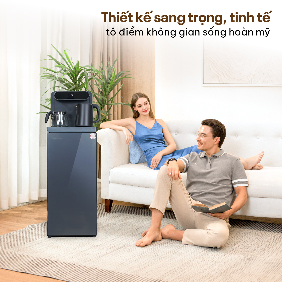 Cây nước nóng lạnh kết hợp bàn pha trà, cafe Fujihome TB392