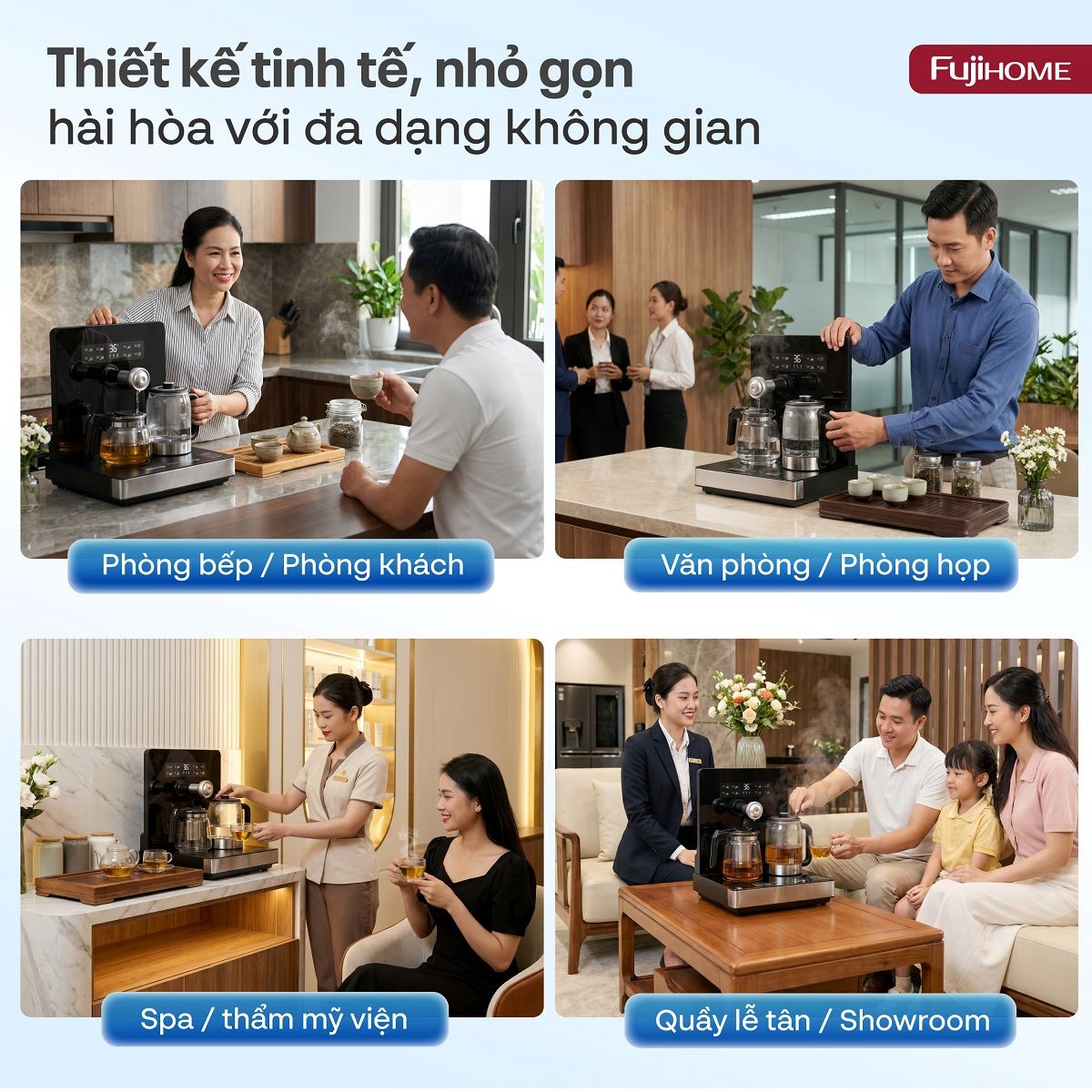 Máy pha trà nước nóng để bàn thông minh Fujihome TB503T