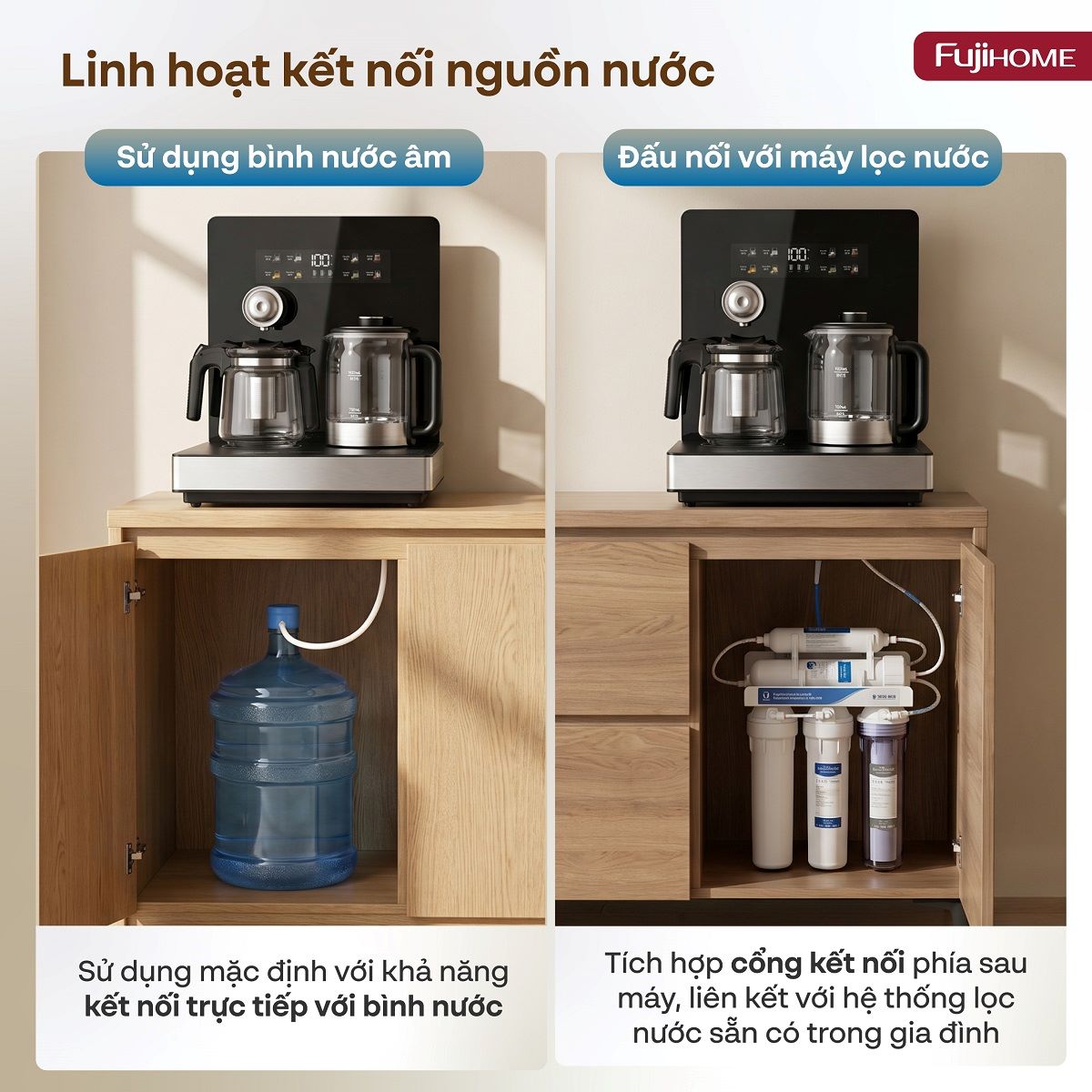 Máy pha trà nước nóng để bàn thông minh Fujihome TB503T