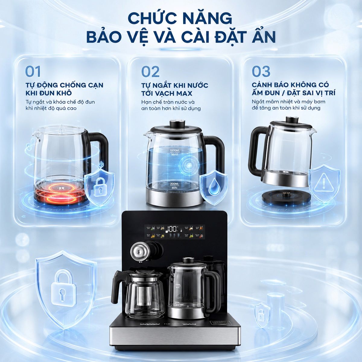 Máy pha trà nước nóng để bàn thông minh Fujihome TB503T