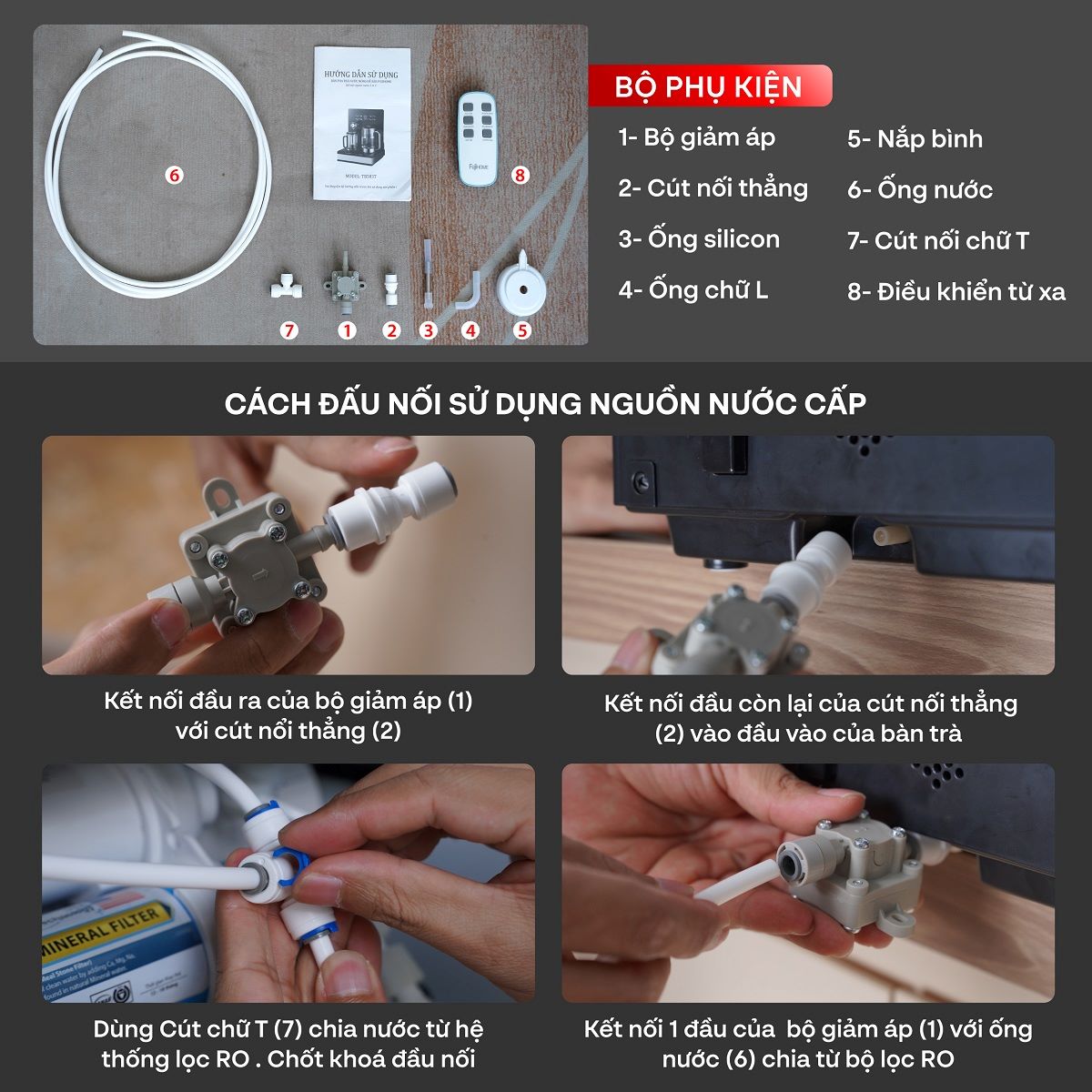 Máy pha trà nước nóng để bàn thông minh Fujihome TB503T