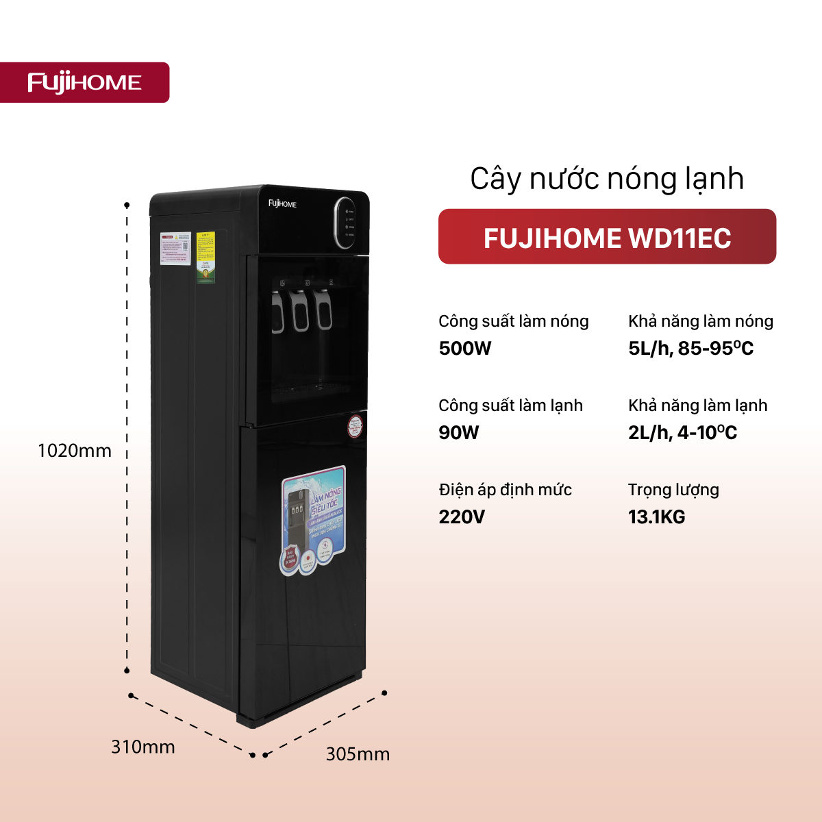 Cây nước nóng lạnh Fujihome 