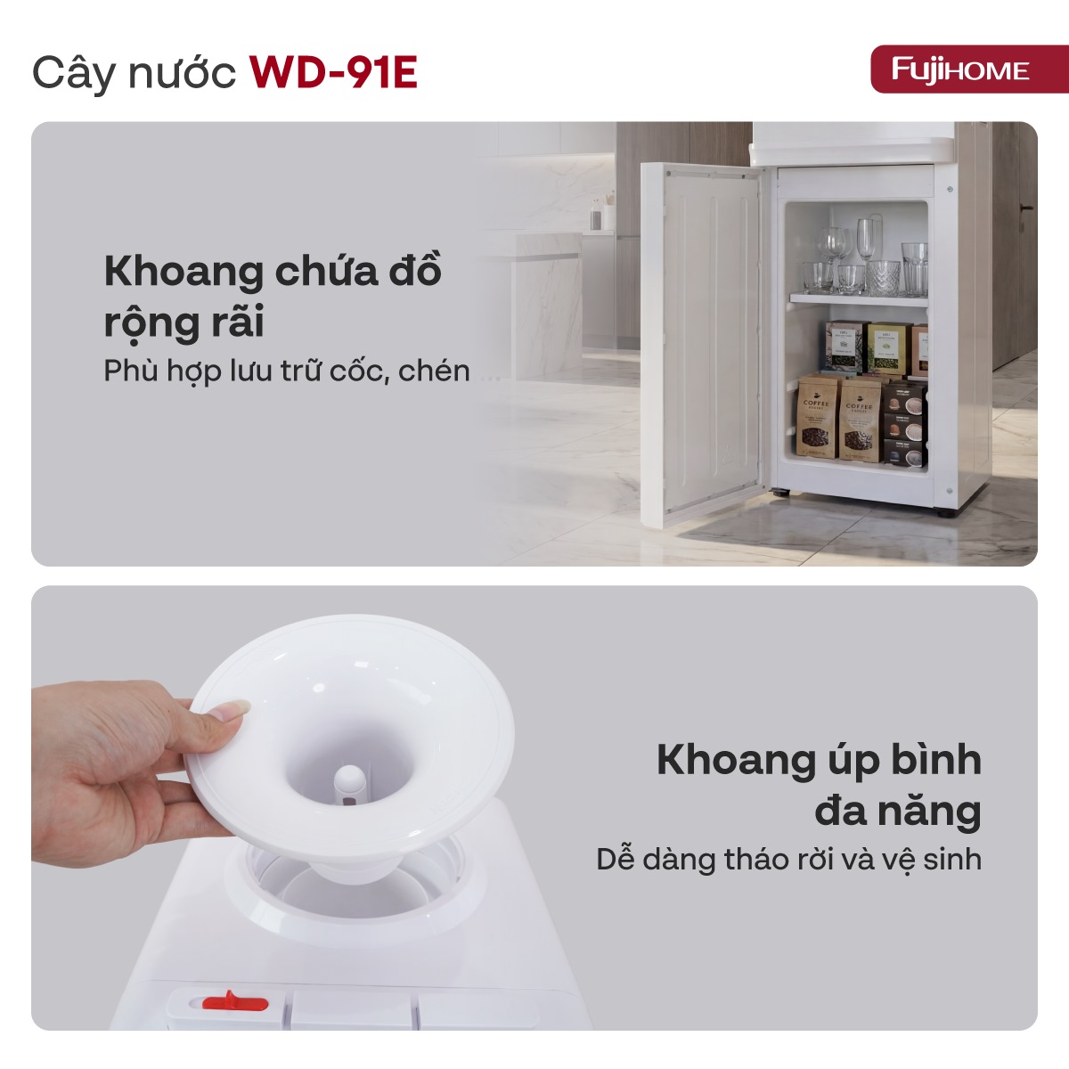 Cây nước nóng lạnh Fujihome WD91E