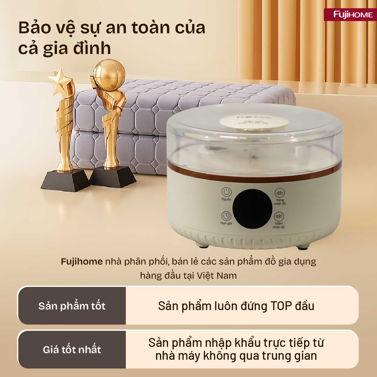 Chăn Điện Sưởi ấm bằng nước nóng Fujihome HB1820E