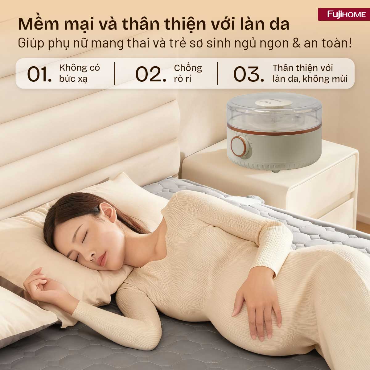 Chăn Điện Sưởi Ấm Bằng Nước Nóng Fujihome HB1820M