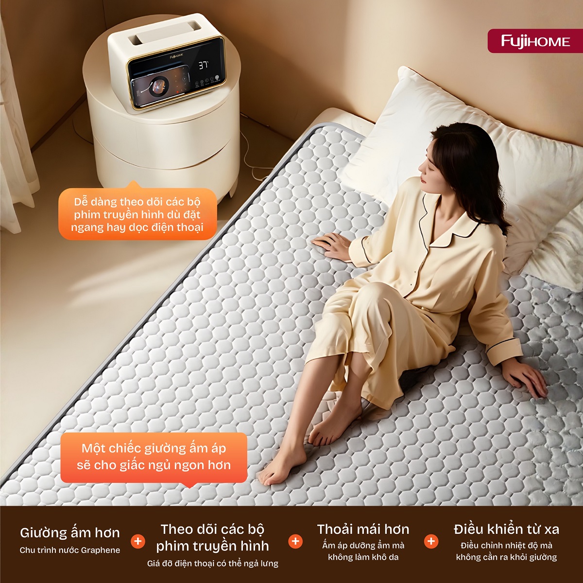 Chăn Điện Sưởi ấm bằng nước nóng Fujihome HB1820PRO