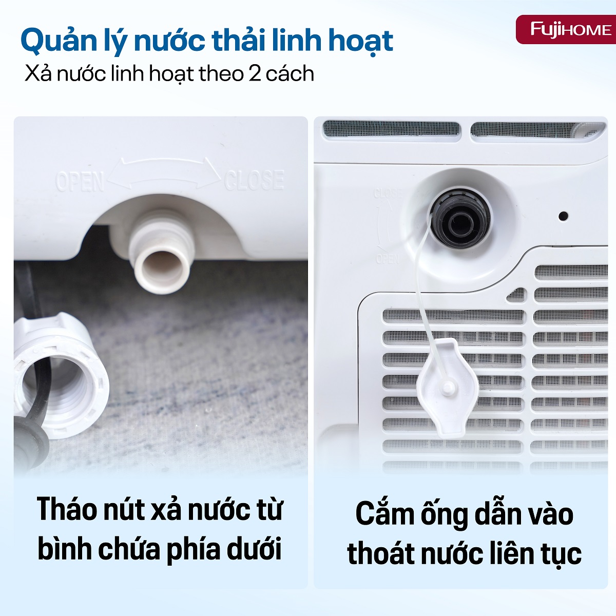 Điều hòa di động thế hệ mới, điều khiển thông minh - cửa gió lớn Fujihome PAC12N