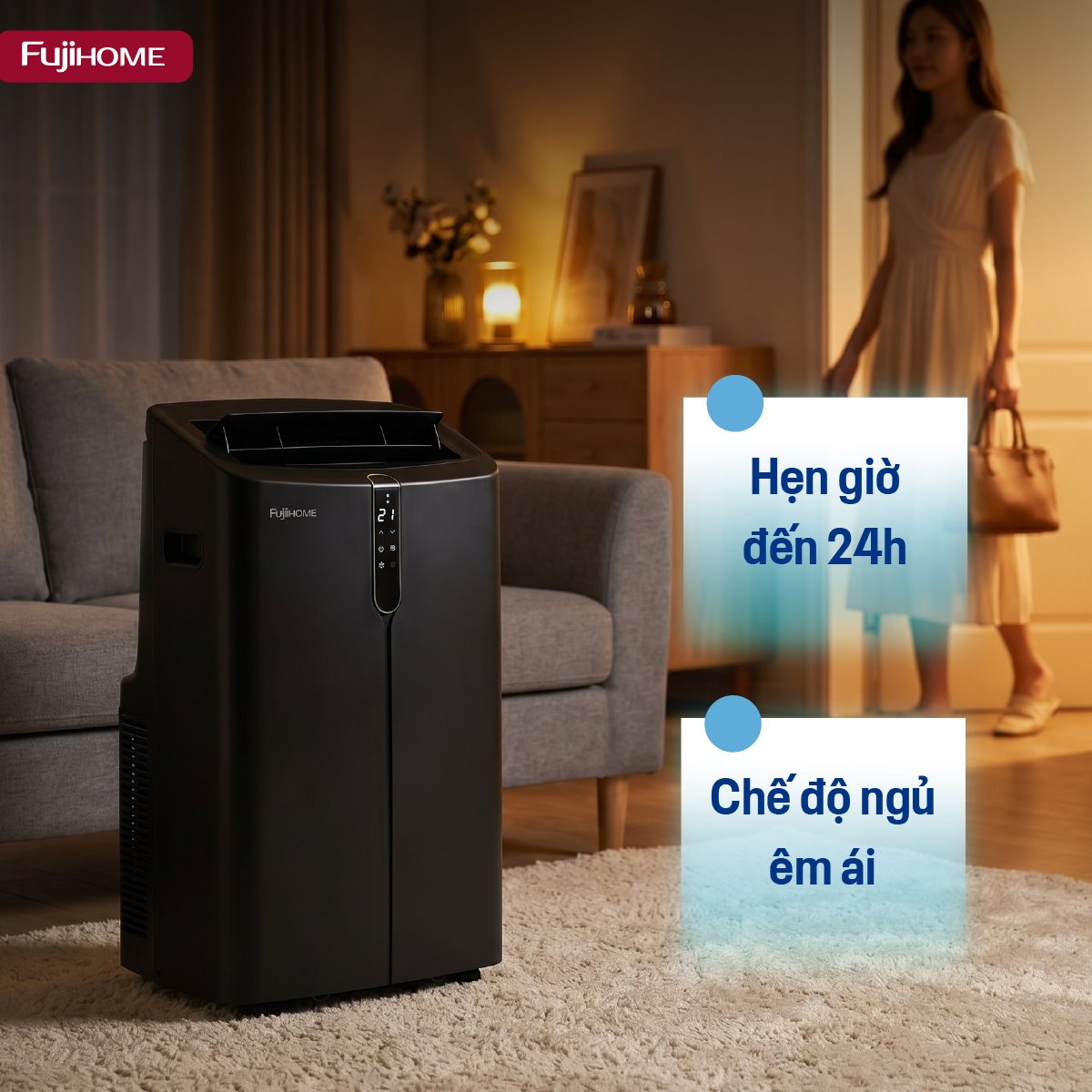 Điều hòa di động Fujihome PAC12PRO INVERTER Linh hoạt, làm lạnh nhanh