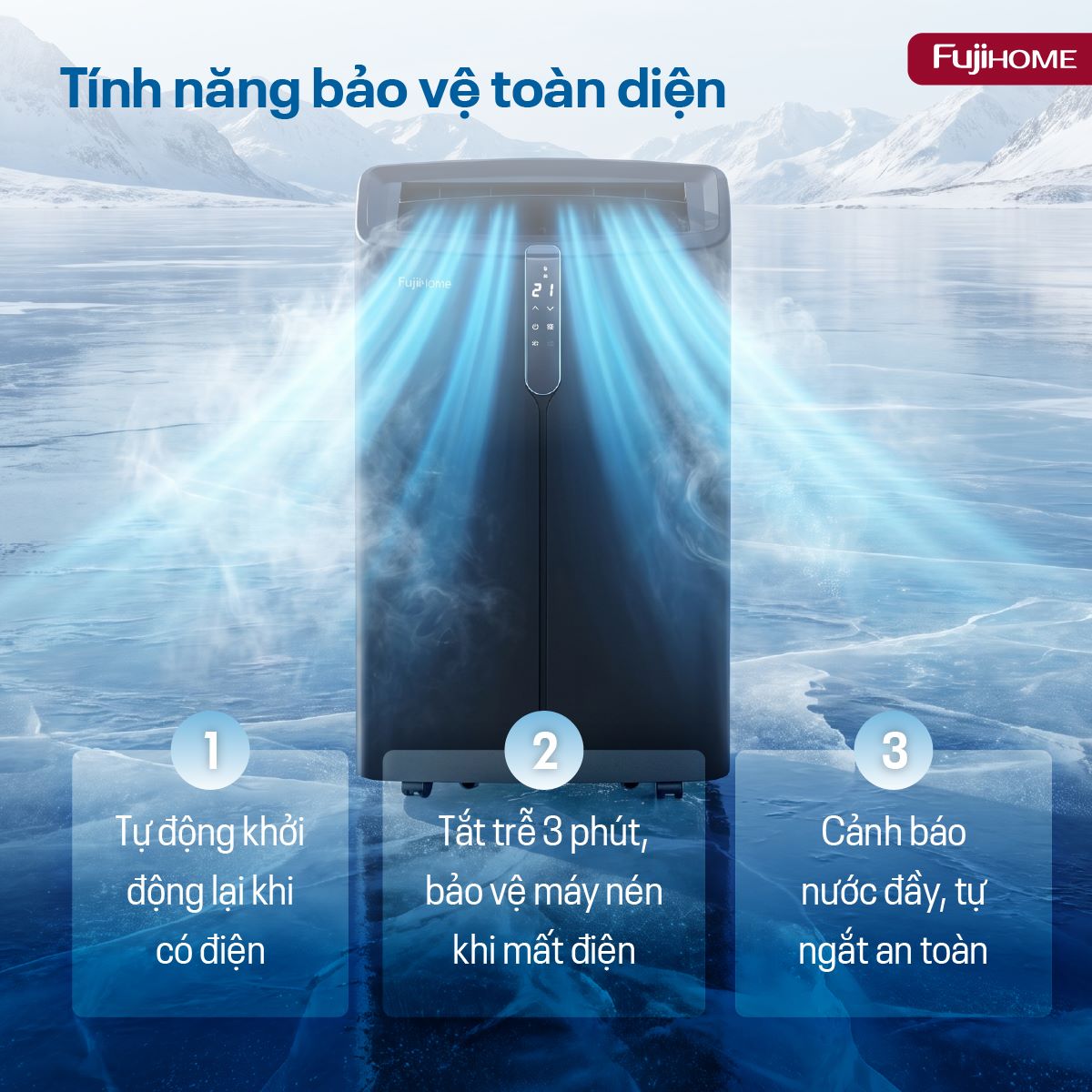 Điều hòa di động Fujihome PAC12PRO INVERTER Linh hoạt, làm lạnh nhanh