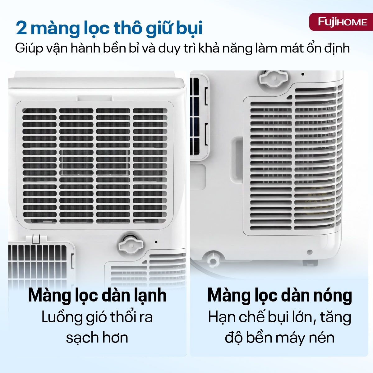 Điều hòa di động thế hệ mới, điều khiển thông minh - cửa gió lớn Fujihome PAC14N