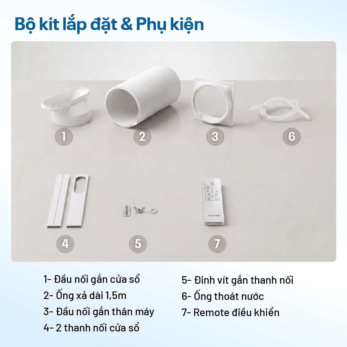 Điều hòa di động thế hệ mới, điều khiển thông minh - cửa gió lớn Fujihome PAC14N