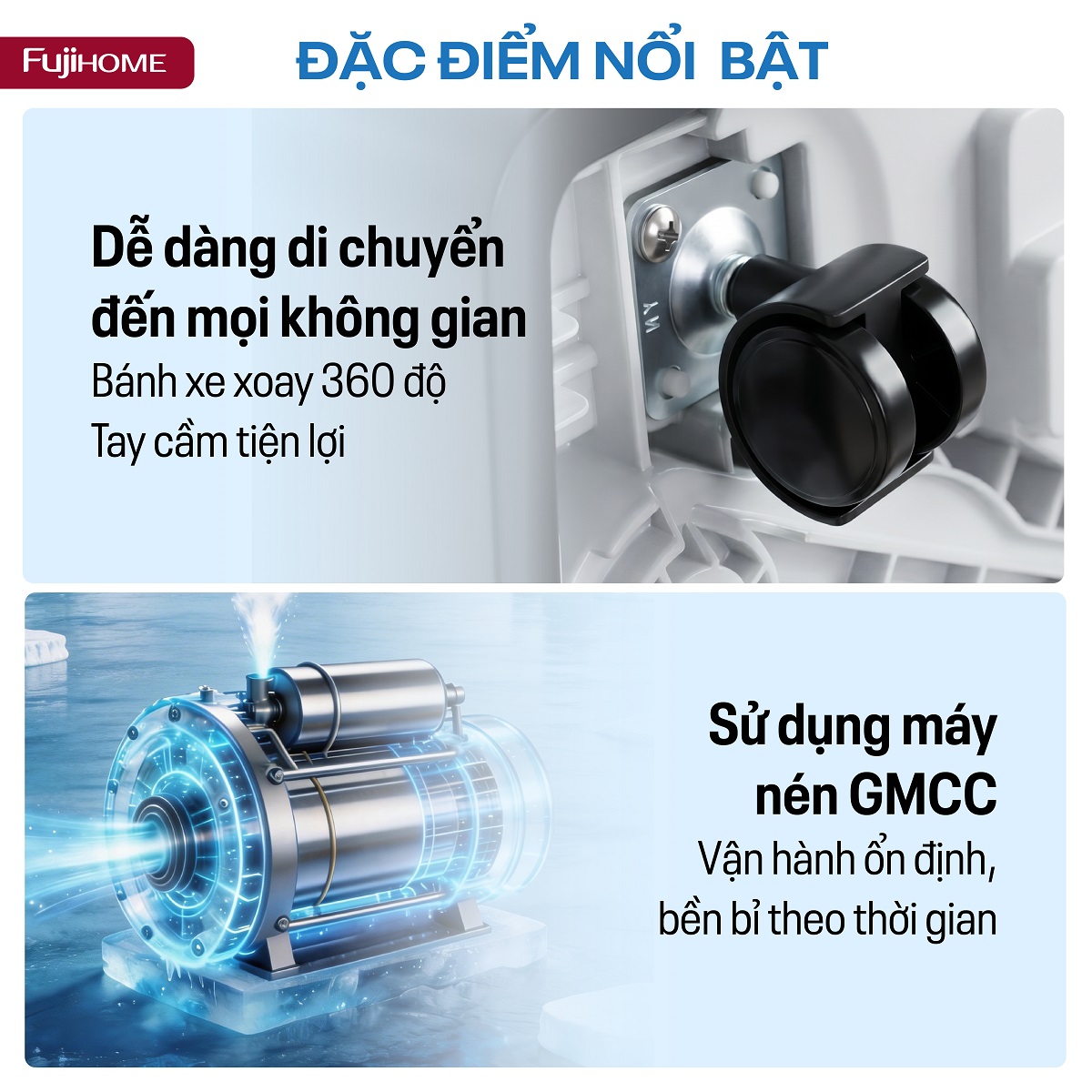 Điều hòa di động Fujihome PAC14PRO INVERTER Linh hoạt, làm lạnh nhanh