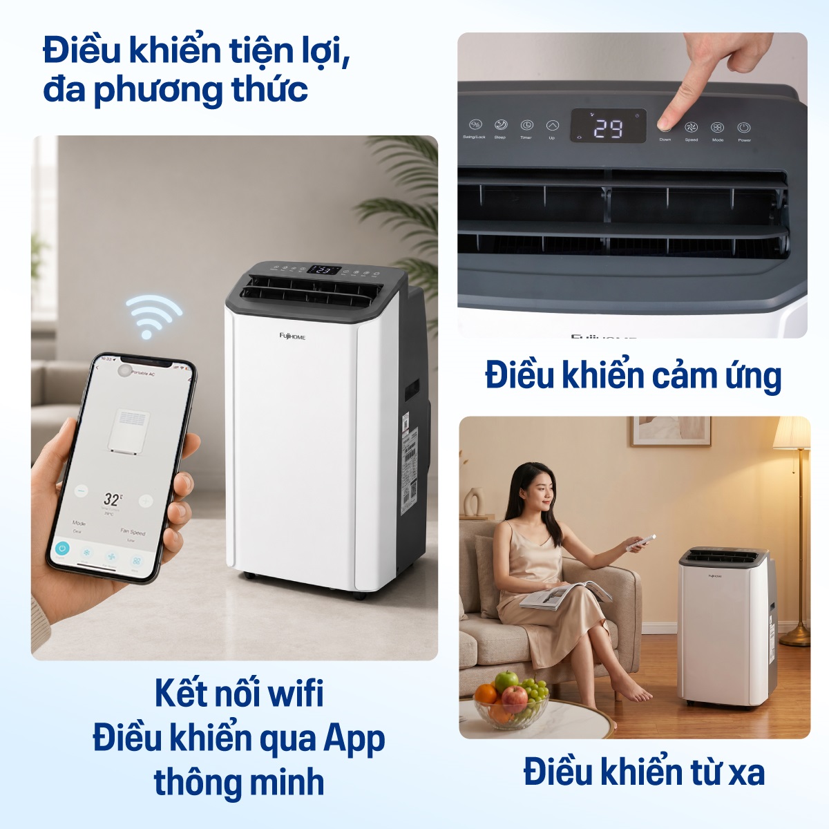 Điều hòa di động Fujihome PAC14PRO INVERTER Linh hoạt, làm lạnh nhanh