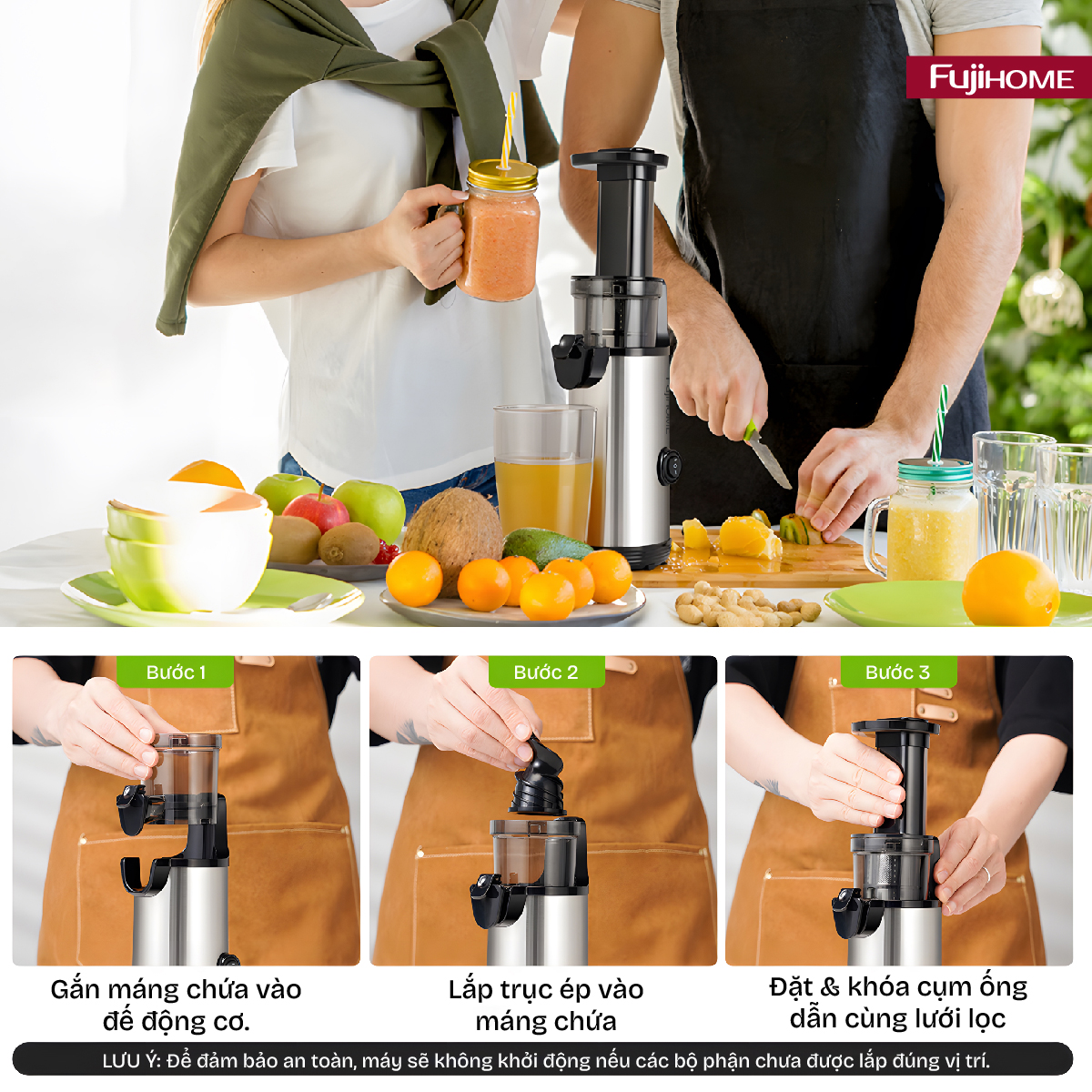 Máy ép chậm mini Fujihome SJ08