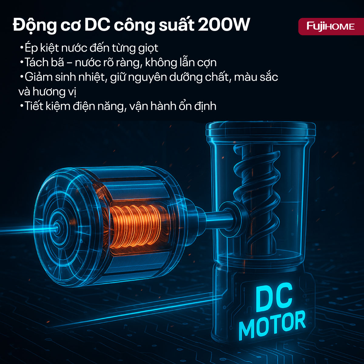 Máy ép chậm nguyên quả Fujihome SJ50C