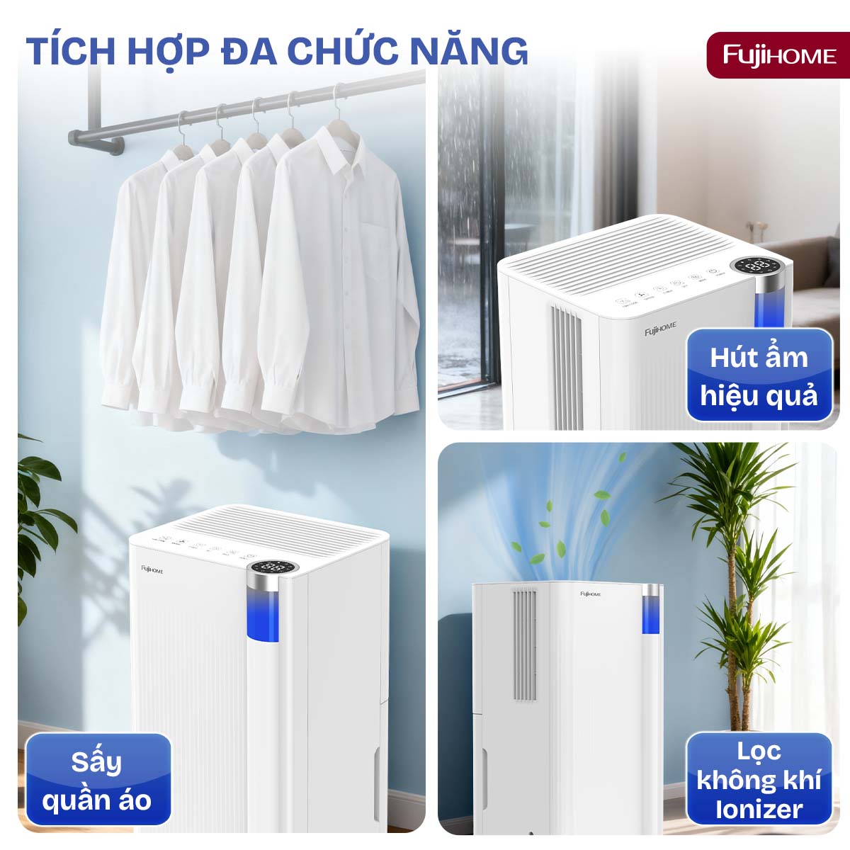 Máy hút ẩm dân dụng Fujihome DH10NEW