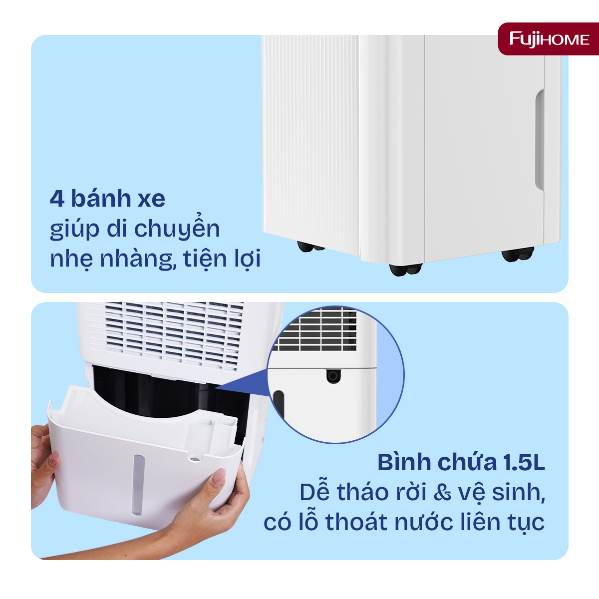 Máy hút ẩm dân dụng Fujihome DH10NEW