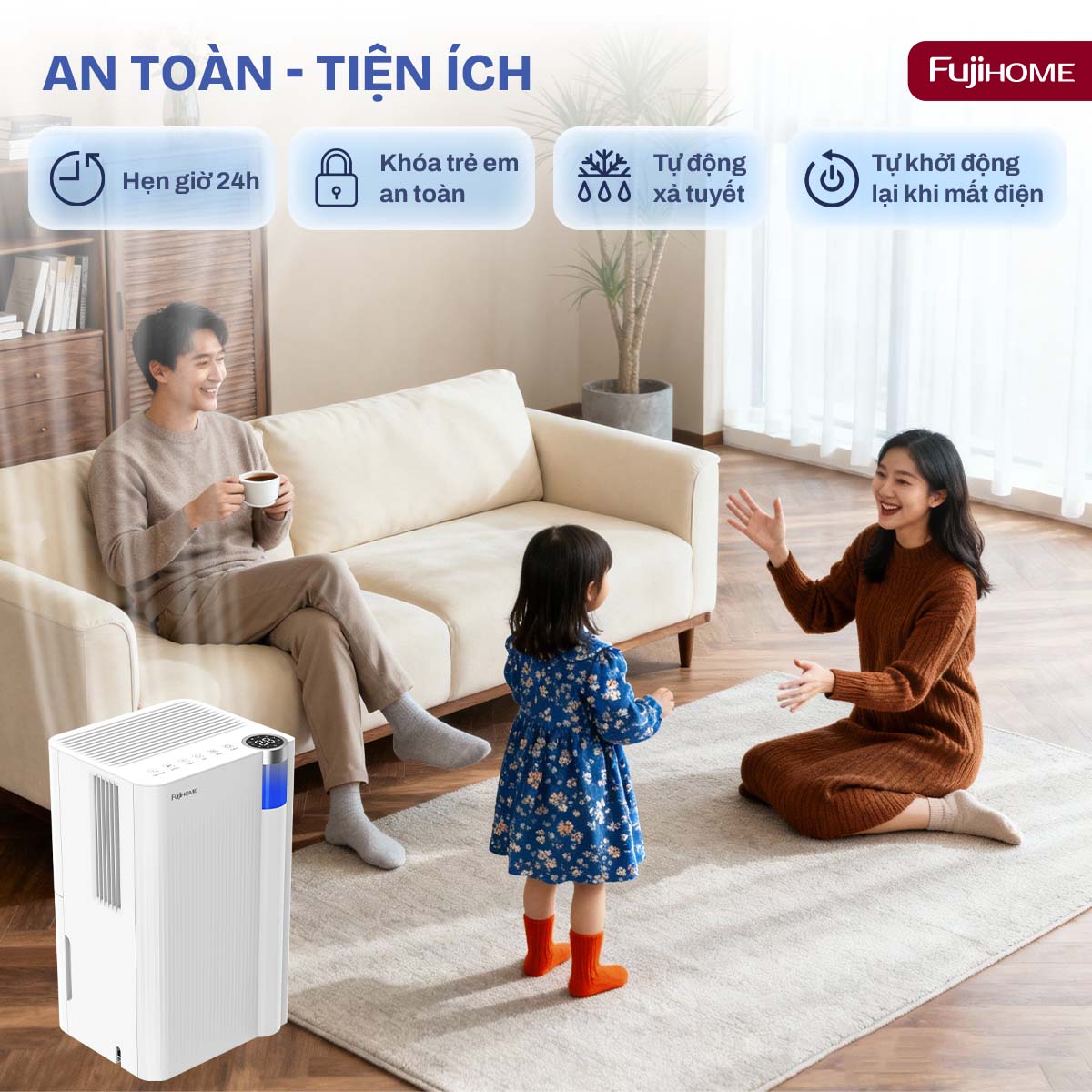 Máy hút ẩm dân dụng Fujihome DH10NEW