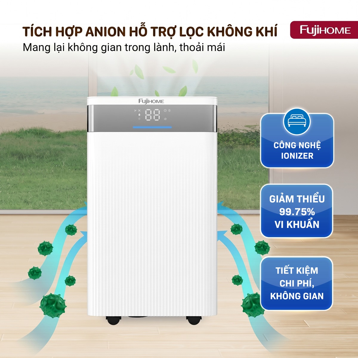 Máy hút ẩm dân dụng Fujihome DH12NW