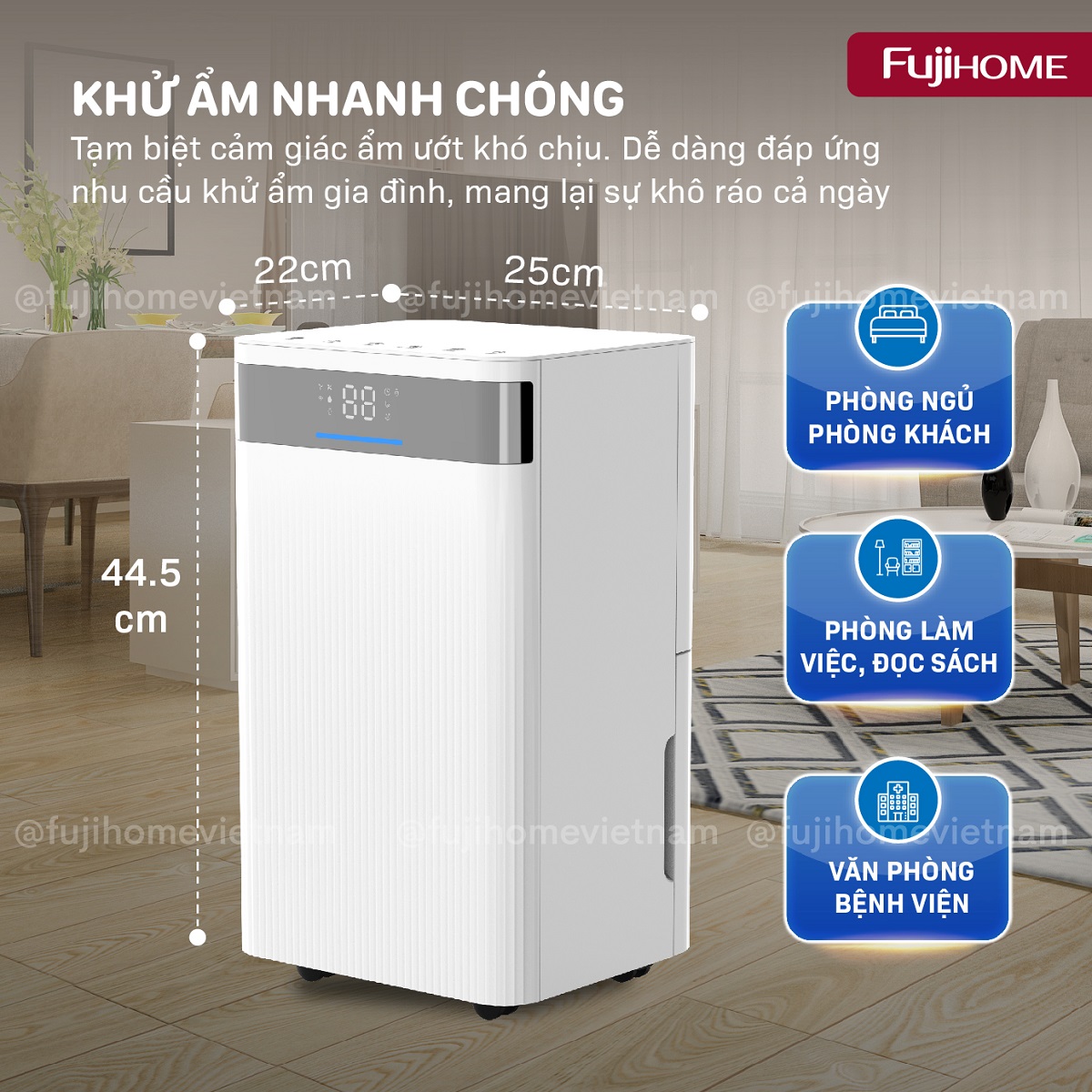 Máy hút ẩm dân dụng Fujihome DH12NW 